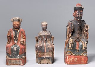 Three Antique Chinese Wood Carvings