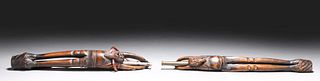 Two Antique Chinese Pipe / Pipe Holders