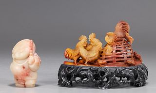 Two Chinese Soapstone Carvings