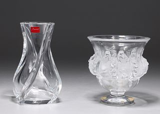 Two Glass Vases by Lalique & Baccarat