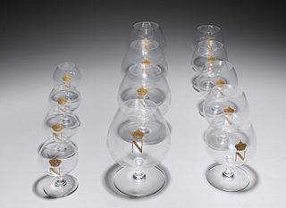 Set of 13 Baccarat Crystal Brandy Snifters