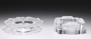 Two Lalique Glass Ashtrays