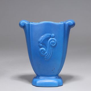Vintage Red Wing Blue Vase #951