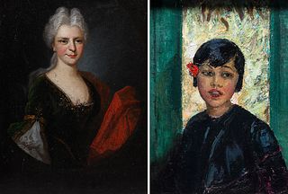 Two Portrait Oil Paintings