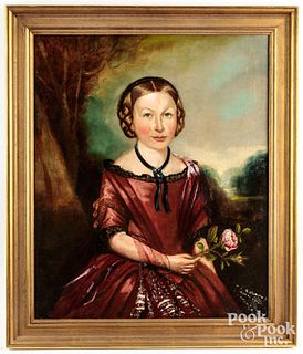 Oil on canvas portrait of Charlotte Isabella Slate