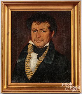 Oil on canvas portrait of a gentleman, ca. 1840