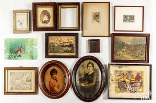 Miscellaneous group of framed works.