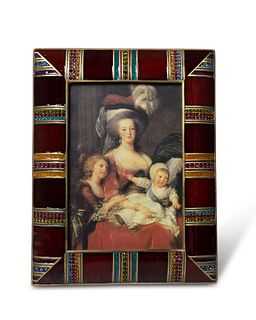 A Jay Strongwater jeweled enamel picture frame