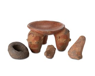 A group of Pre-Columbian pottery fragments
