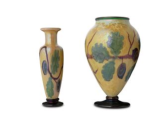 A pair of Orient & Flume studio art glass vases