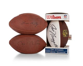 Three autographed Wilson NFL footballs