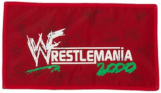 A Wrestlemania 2000 autographed flag