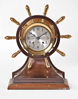 Chelsea Clock Co. Yacht Wheel ship's bell clock