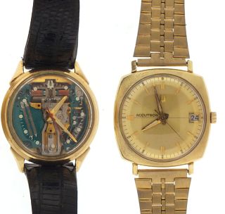 A lot of two Bulova Accutron wrist watches