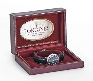 A Longines Galaxy style mystery dial wrist watch with boxes and papers