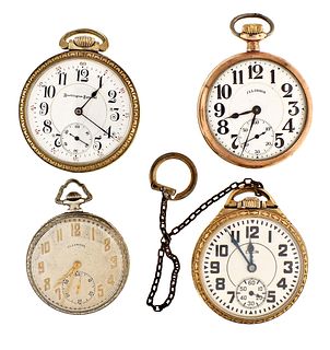 A lot of four American pocket watches