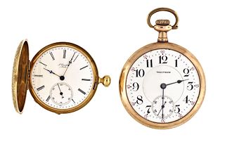 A lot of two pocket watches including one in 18 karat gold