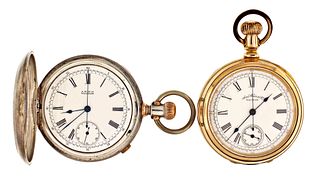 A lot of two Waltham pocket chronographs