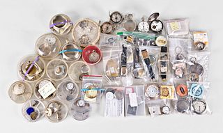A large lot of wrist and pocket watches in need of restoration