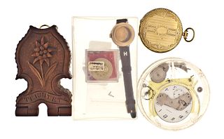 A lot of three gold wrist and pocket watches for restoration