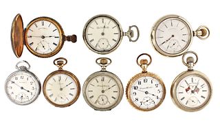 A lot of eight pocket watches