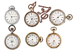 A lot of six Waltham pocket watches