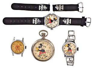A lot of wrist and dollar pocket watches including character watches
