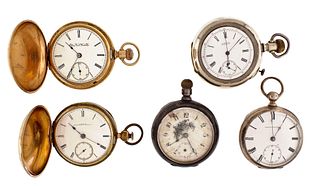 A lot of ten American pocket watches