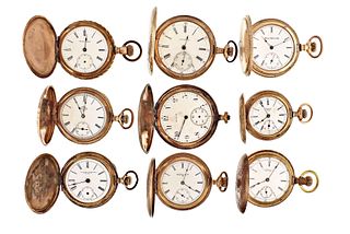 A lot of thirteen American pocket watches