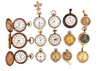 A lot of fifteen American pocket watches