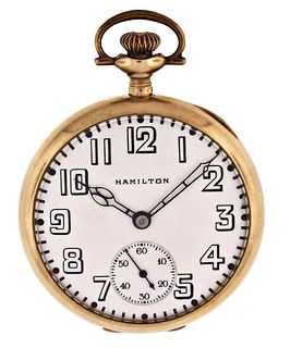 A 14 karat gold Hamilton 996 pocket watch