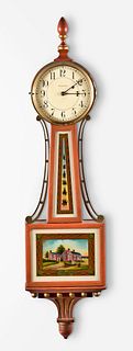 Waltham Watch Co. banjo or patent timepiece wall clock