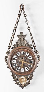 French Chatelaine hanging wall clock