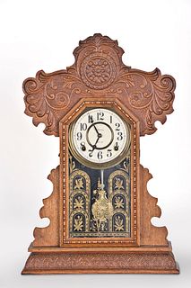 E. Ingraham & Co. Klondike shelf clock for Butler Brothers