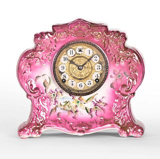 William L. Gilbert Clock Co. No. 411 porcelain mantel clock