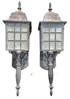 Pair Architectural Outdoor Carriage Lights