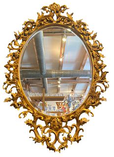 Intricate French Gold Gilt Carved Wood Mirror