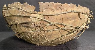 Large Mid Century Bronze Brutalist Bowl 