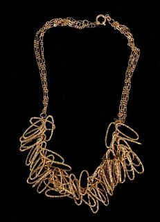 14k Gold Fringe Necklace
