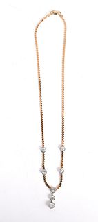 A 14k Gold and Diamond Necklace