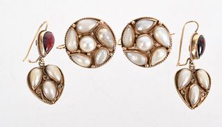 Two Pairs of Gold and Pearl Earrings