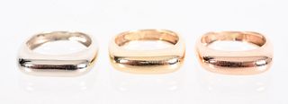 A Set of Three 14k Gold Rings