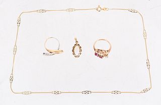 A Group of Estate Gold Jewelry