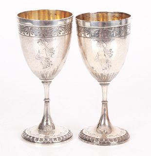 Pair of Coin Silver Goblets