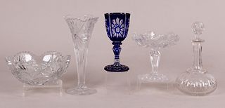Five Pieces of Cut Glass