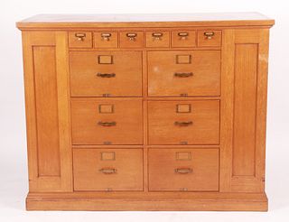 A Library Bureau Makers oak filing cabinet