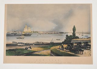 A 19th Century Print of New York, Fort Columbus