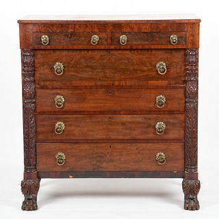 American Classical mahogany and cherry chest