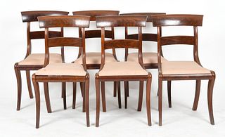 A set of six Federal mahogany Klismos side chairs