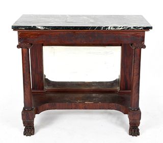 An American Classical carved mahogany pier table